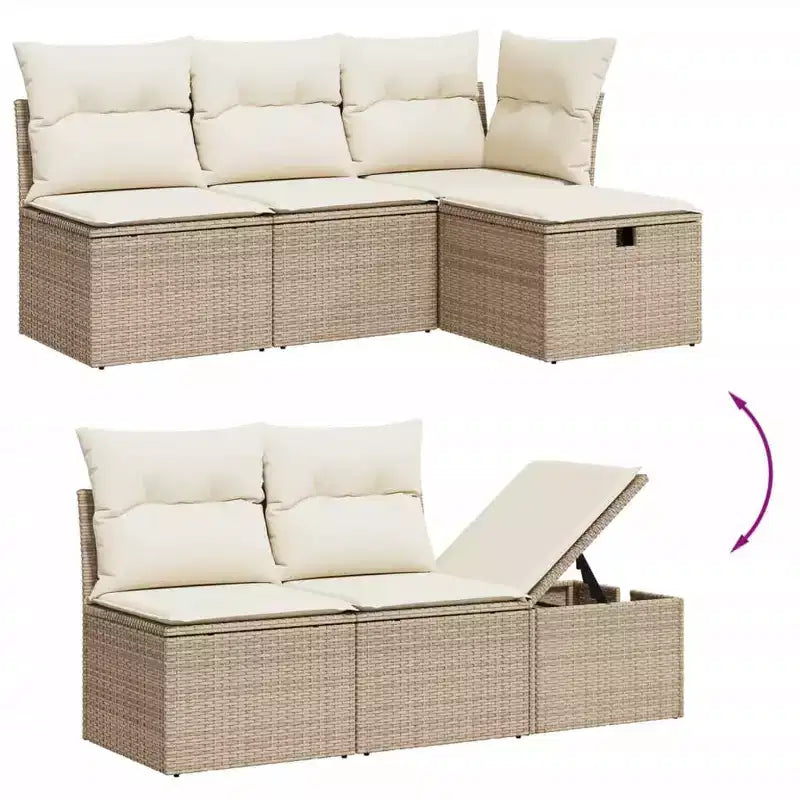 vidaXL Salotto da Giardino con Cuscini 7 pz in Polyrattan