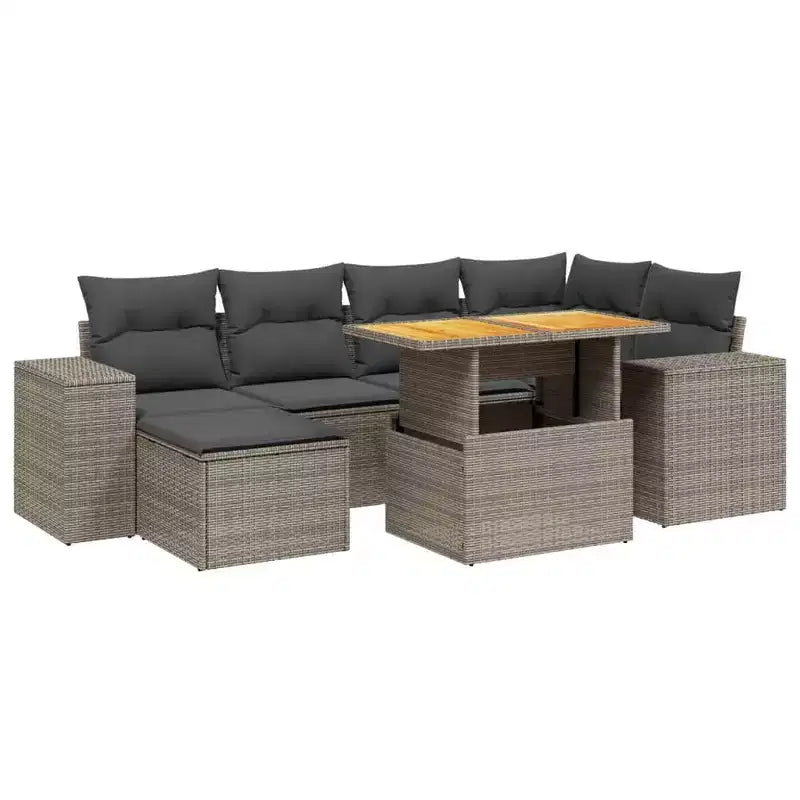 vidaXL Salotto da Giardino con Cuscini 7 pz in Polyrattan