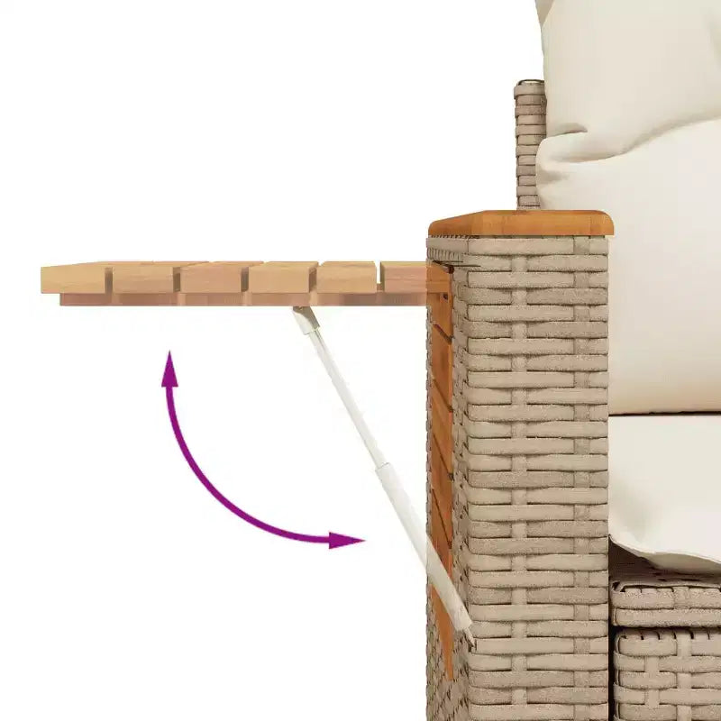vidaXL Set Divano da Giardino a 4 Pezzi con Cuscini in Polyrattan e Acacia