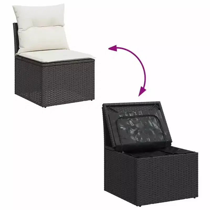 vidaXL Set Divano da Giardino a 4 Pezzi con Cuscini in Polyrattan e Acacia