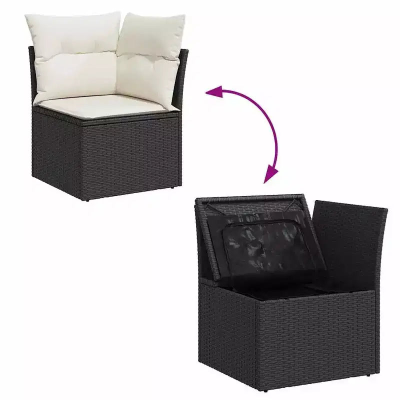 vidaXL Set Divano da Giardino a 4 Pezzi con Cuscini in Polyrattan e Acacia