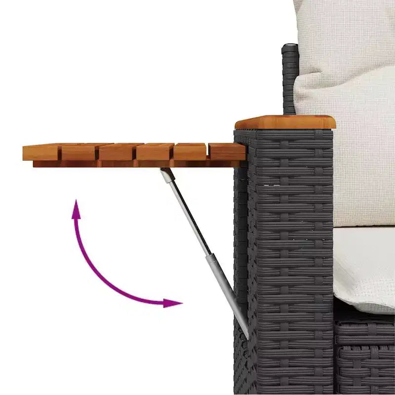 vidaXL Set Divano da Giardino a 4 Pezzi con Cuscini in Polyrattan e Acacia