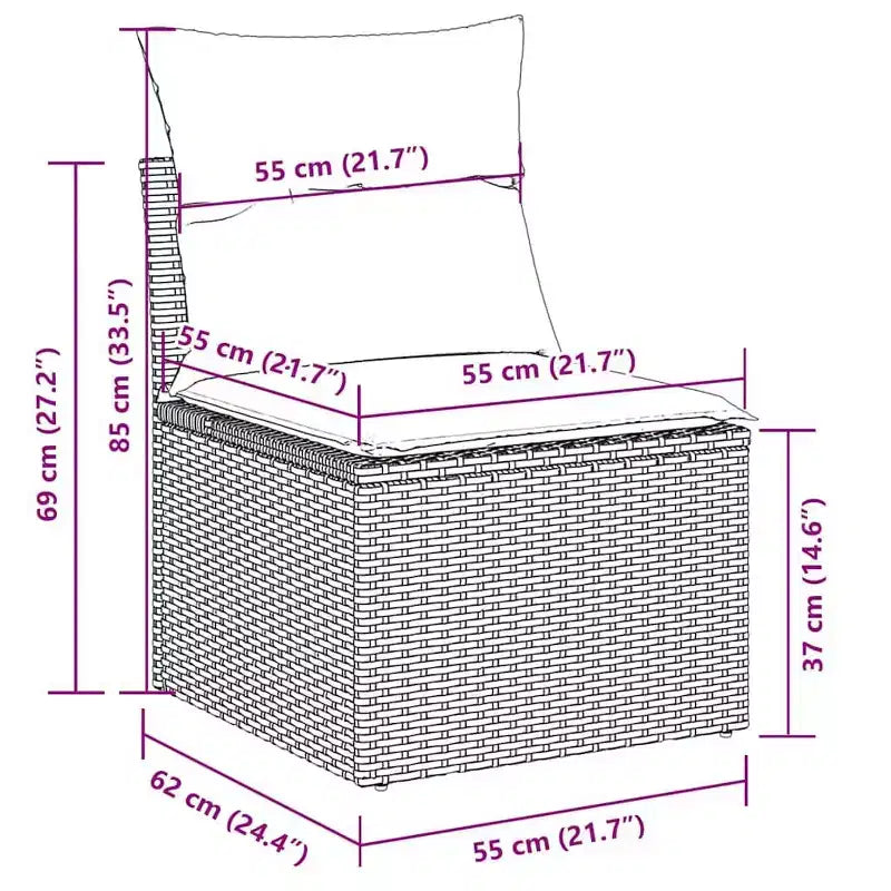 vidaXL Set Divano da Giardino a 4 Pezzi con Cuscini in Polyrattan e Acacia