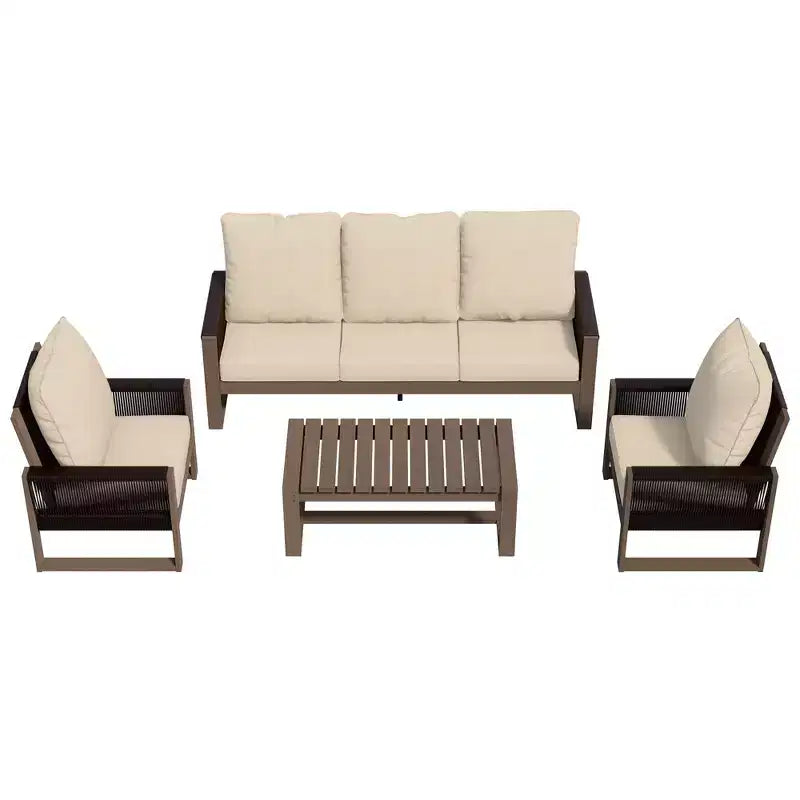 Set da Esterno UPTIOT con Legno di Tsuga di Alta Qualità e Comfort Resistente all'Acqua