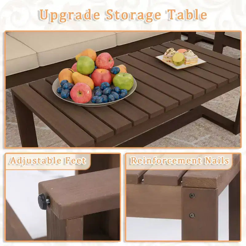 Set da Esterno UPTIOT con Legno di Tsuga di Alta Qualità e Comfort Resistente all'Acqua