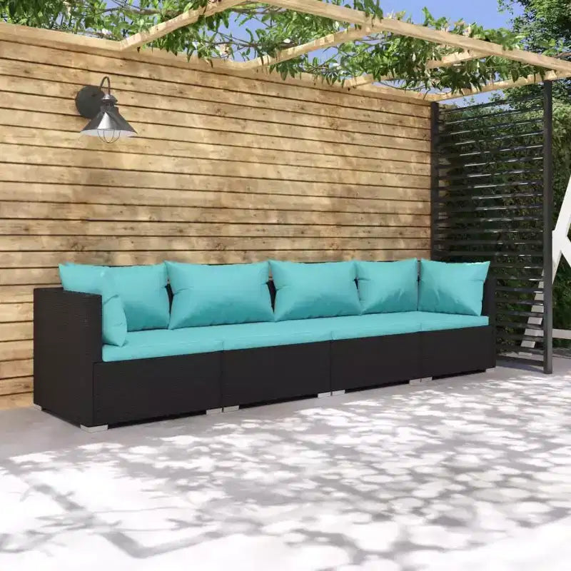 vidaXL Salotto da Giardino in PE Rattan Modulare Medio