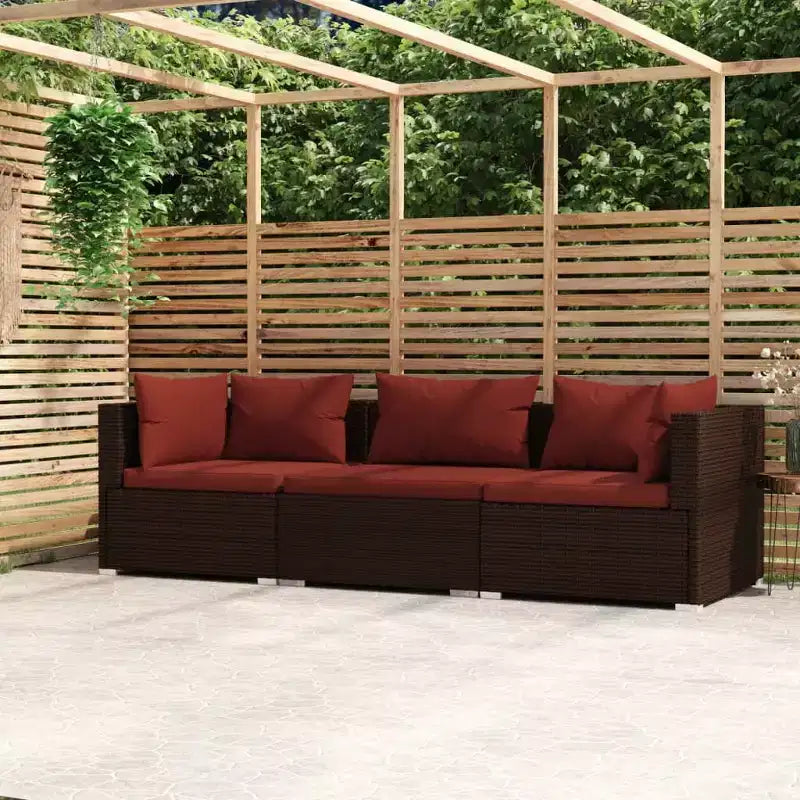 vidaXL Salotto da Giardino in PE Rattan Modulare Medio