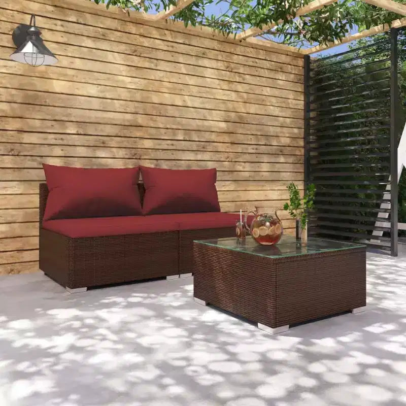 vidaXL Salotto da Giardino in PE Rattan Modulare Medio