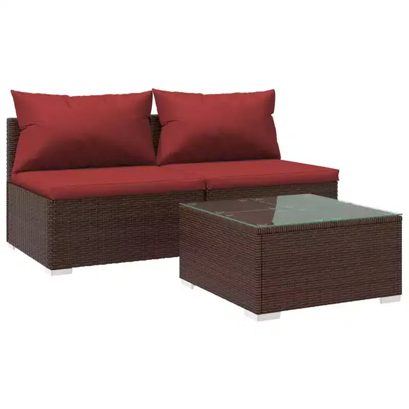 vidaXL Salotto da Giardino in PE Rattan Modulare Medio