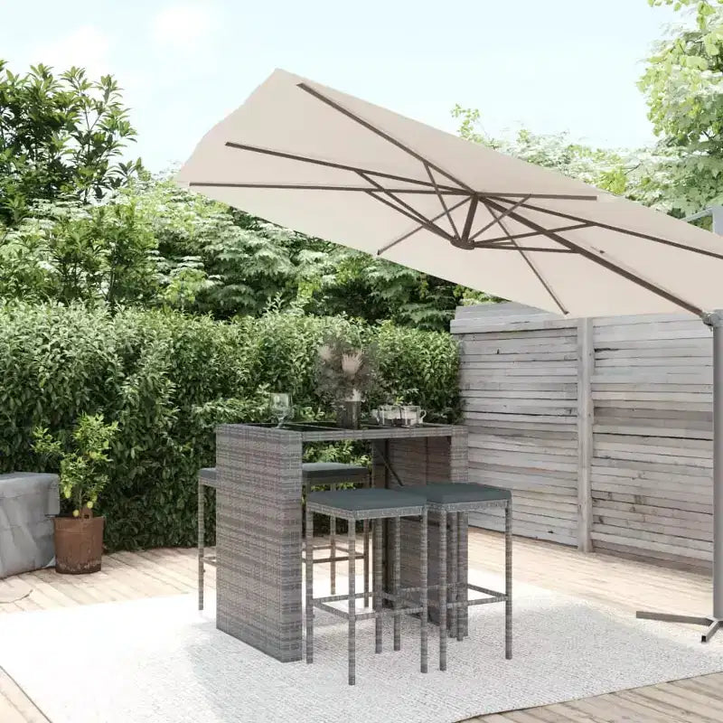 vidaXL Set da bar da giardino con cuscini in rattan