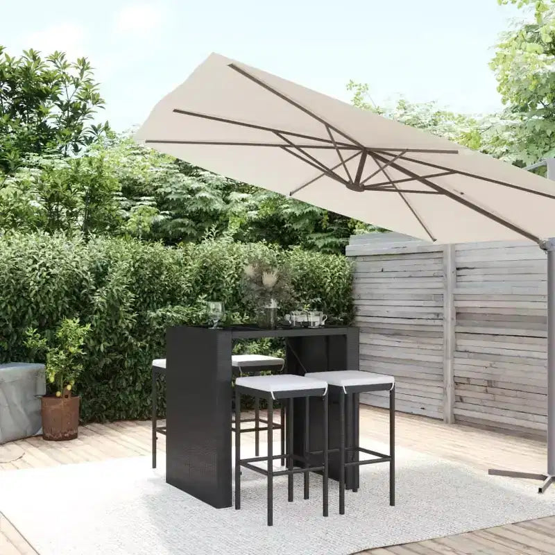 vidaXL Set da bar da giardino con cuscini in rattan