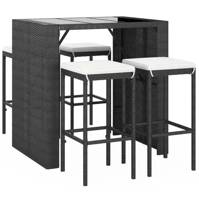 vidaXL Set da bar da giardino con cuscini in rattan