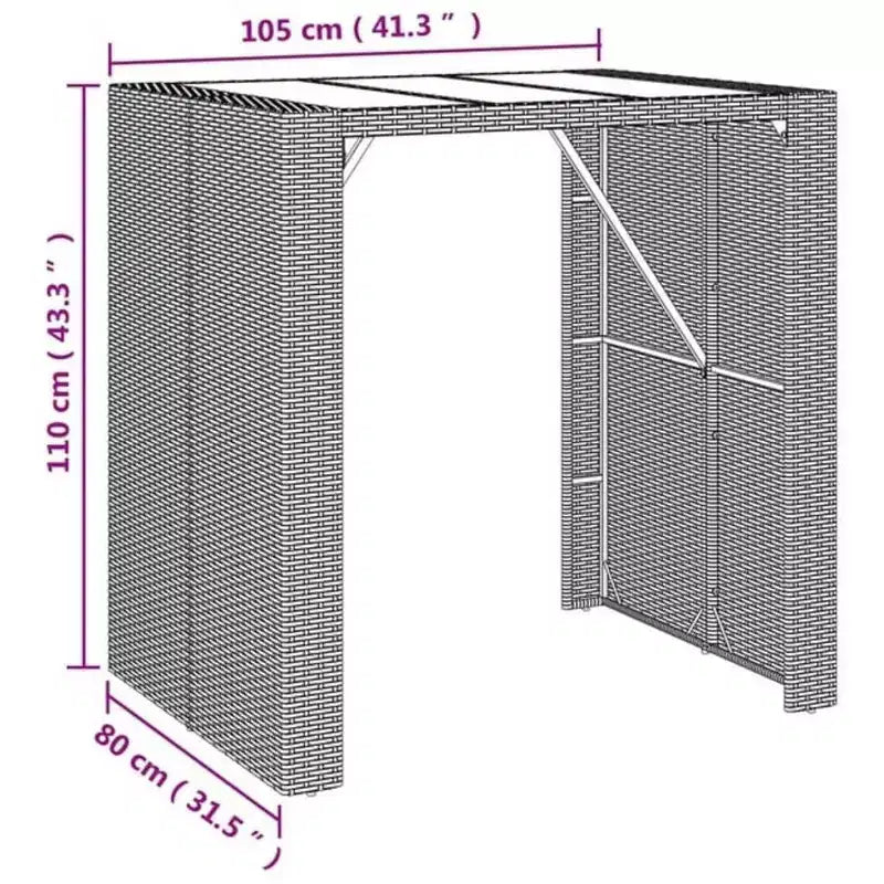vidaXL Set da bar da giardino con cuscini in rattan