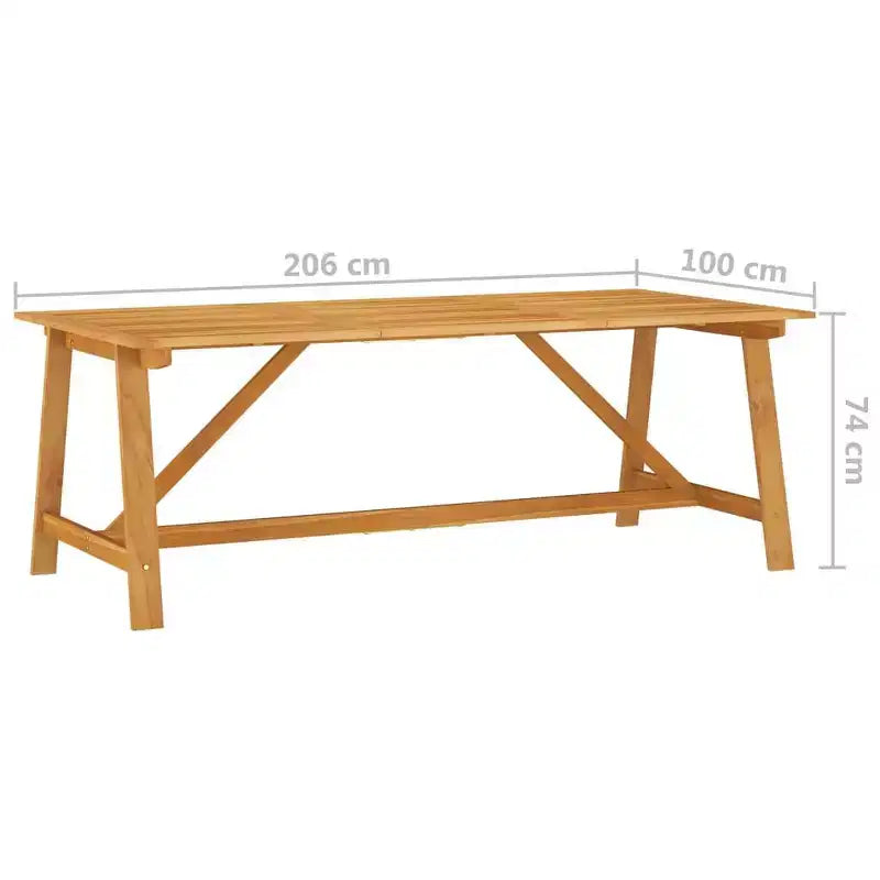 vidaXL Set da pranzo in legno massello di acacia Ampio ergonomico