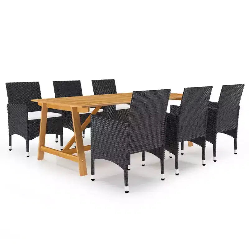 vidaXL Set da pranzo in legno massello di acacia Ampio ergonomico