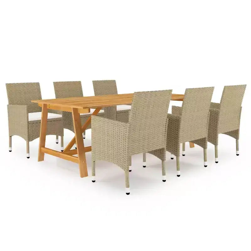 vidaXL Set da pranzo in legno massello di acacia Ampio ergonomico