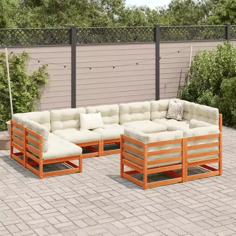 vidaXL Set divano modulare da giardino per esterni con cuscini