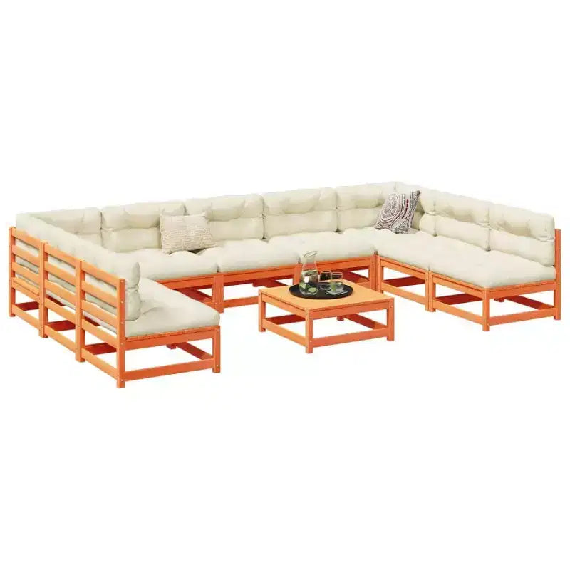 vidaXL Set Divani da Giardino Legno Massello di Pino Naturale Grande Modulare