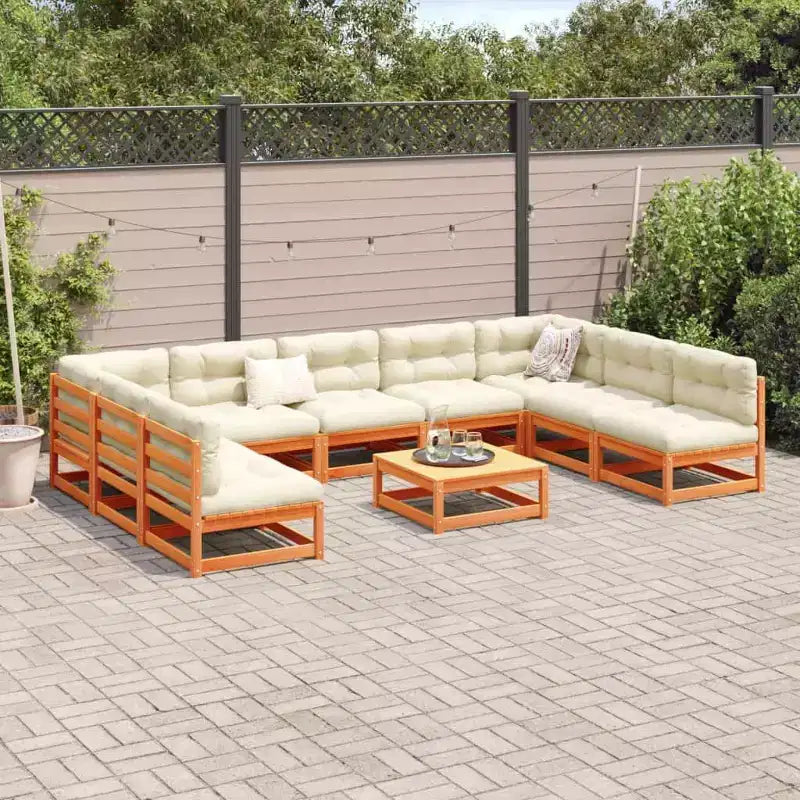 vidaXL Set Divani da Giardino Legno Massello di Pino Naturale Grande Modulare