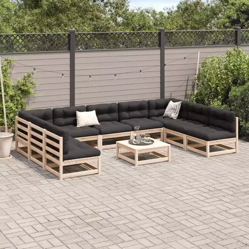 vidaXL Set Divani da Giardino Legno Massello di Pino Naturale Grande Modulare