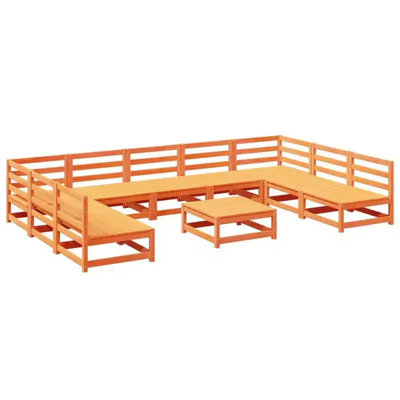 vidaXL Set Divani da Giardino Legno Massello di Pino Naturale Grande Modulare