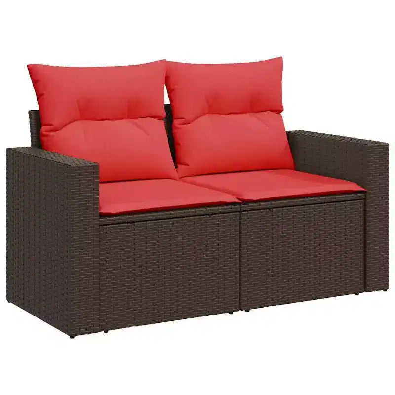 vidaXL Set Divani da Giardino con Cuscini e Tavolo in Polyrattan