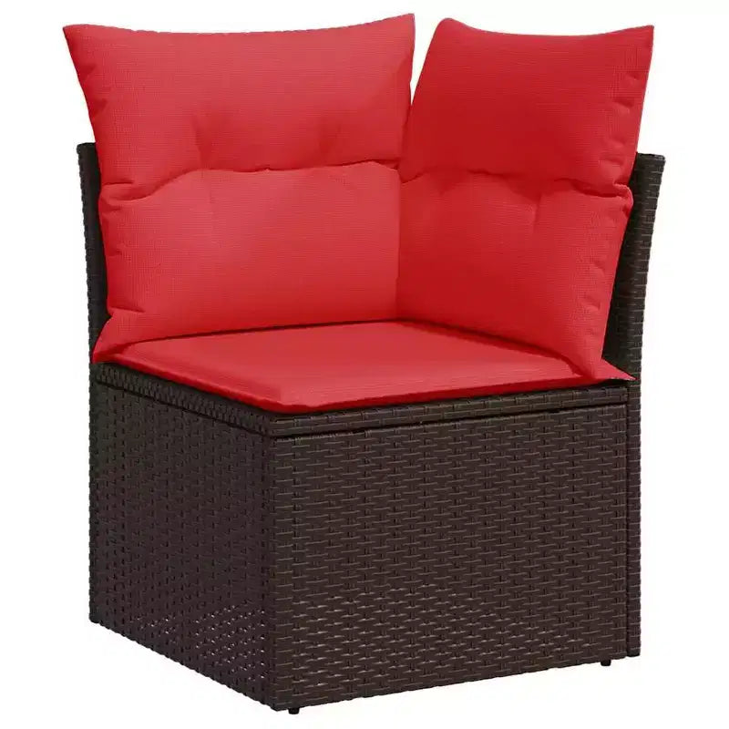 vidaXL Set Divani da Giardino con Cuscini e Tavolo in Polyrattan