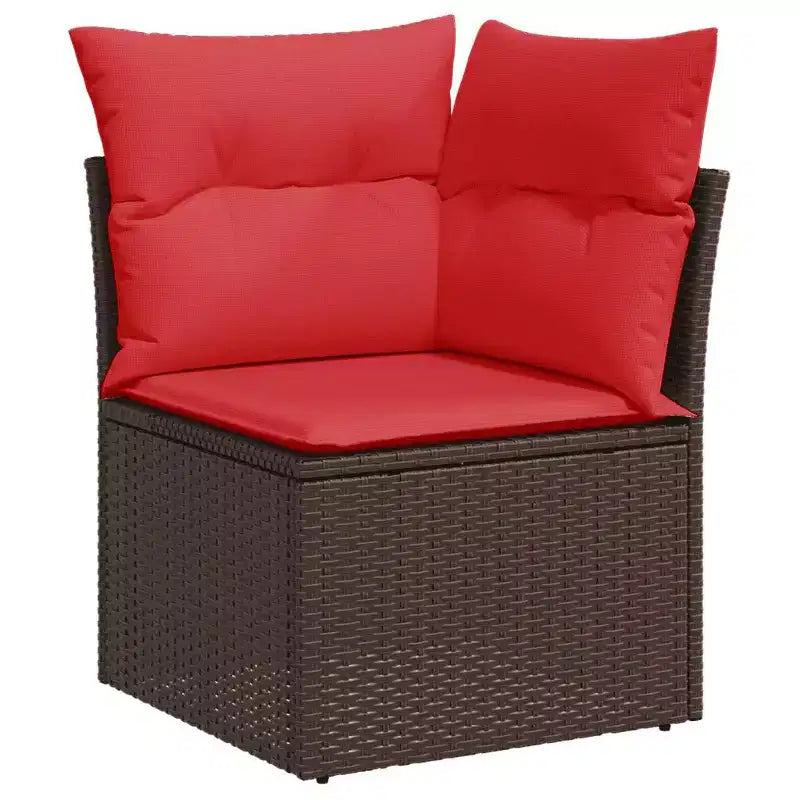 vidaXL Set Divani da Giardino con Cuscini e Tavolo in Polyrattan