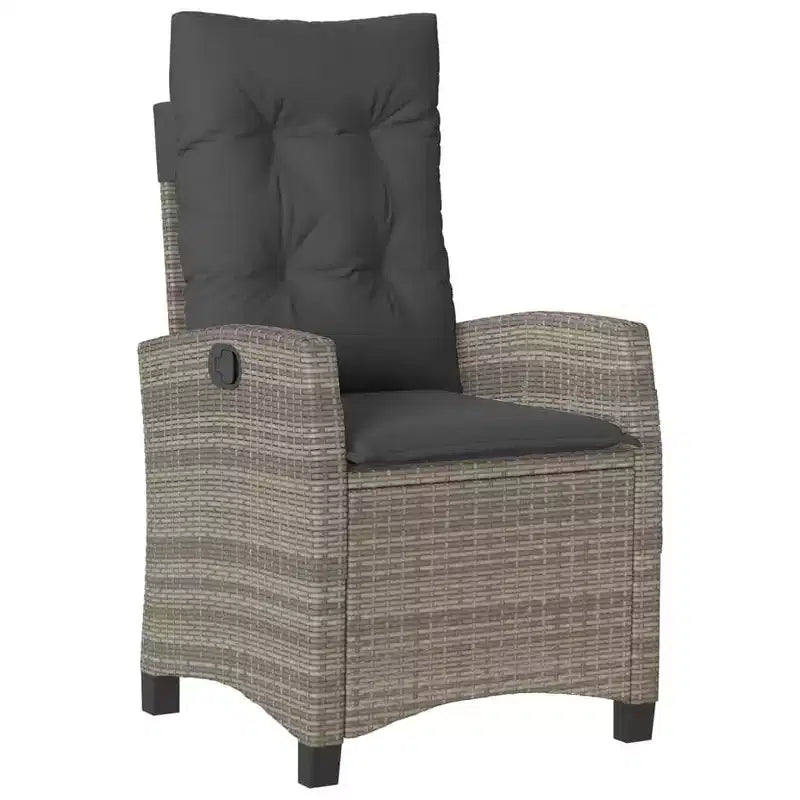 vidaXL Set da pranzo da esterno con cuscini, in polyrattan