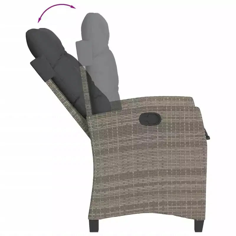 vidaXL Set da pranzo da esterno con cuscini, in polyrattan