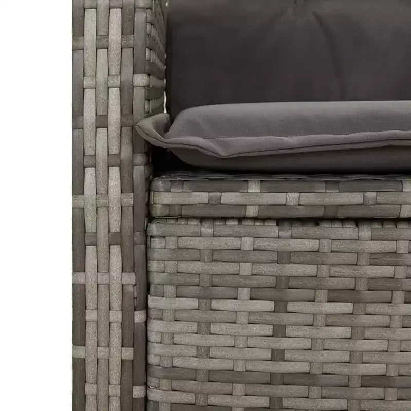 vidaXL Set da pranzo da esterno con cuscini, in polyrattan