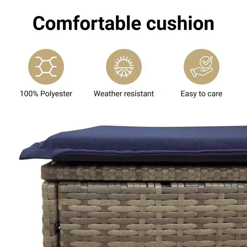 vidaXL Set da pranzo da esterno con cuscini in polyrattan