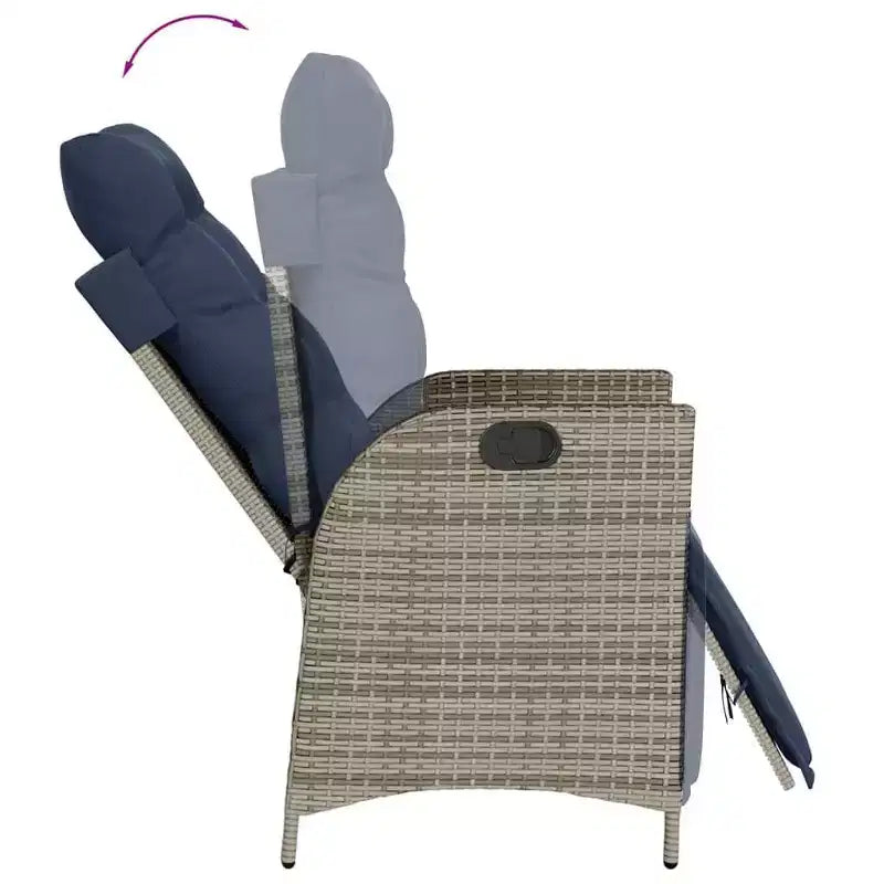 vidaXL Set da pranzo da esterno con cuscini in polyrattan