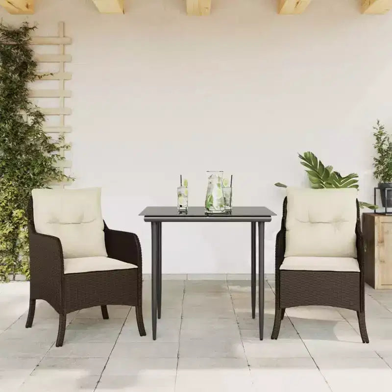 vidaXL Set da pranzo da giardino in polyrattan