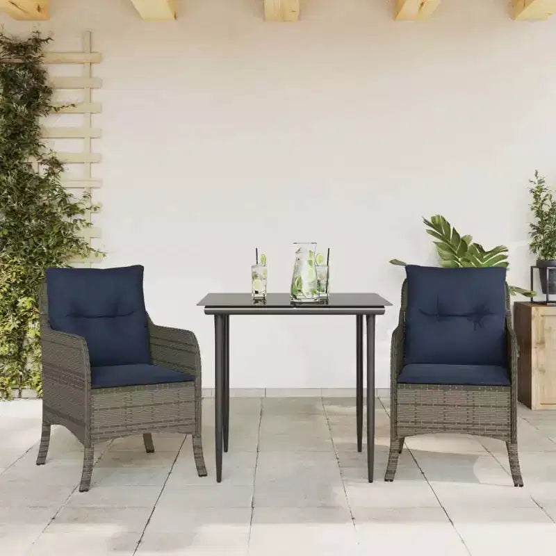vidaXL Set da pranzo moderno in rattan per esterni