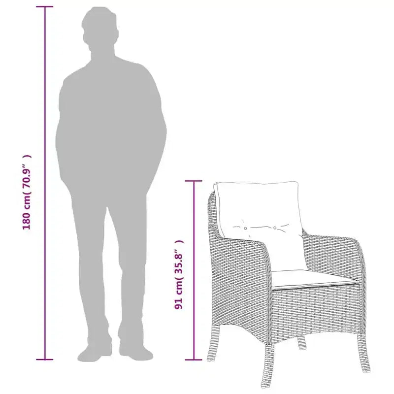 vidaXL Set da pranzo moderno in rattan per esterni