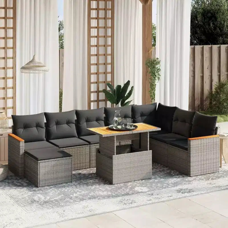 vidaXL Salotto da Giardino in PE Rattan Divano Modulare Grande