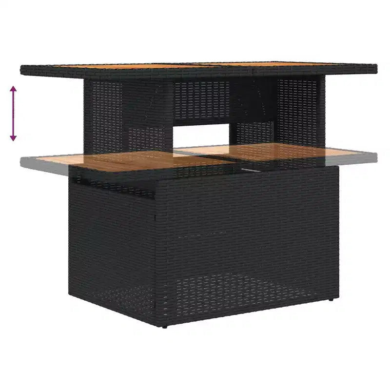 Set divani da esterno vidaXL con cuscini e vano portaoggetti