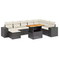 Set divani da esterno vidaXL con cuscini e vano portaoggetti