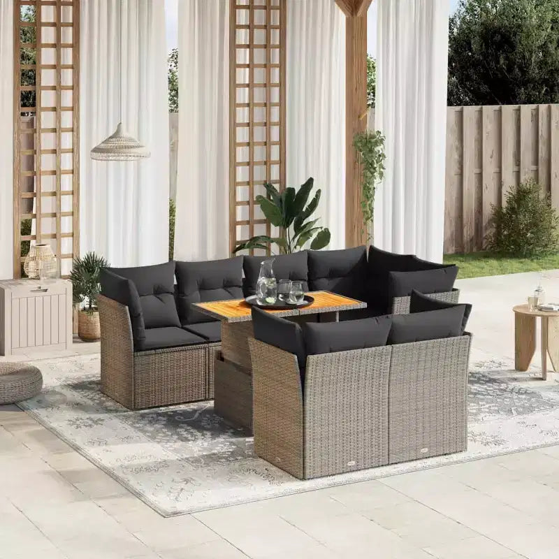 vidaXL Set Divani da Esterno con Cuscini - Design Moderno in Polyrattan