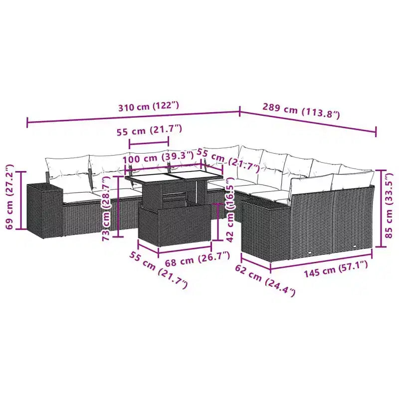 vidaXL Set Divani da Esterno - Design Comodo ed Elegante