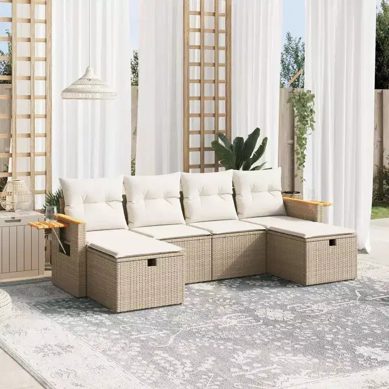vidaXL Set divani da giardino in rattan PE Set modulare