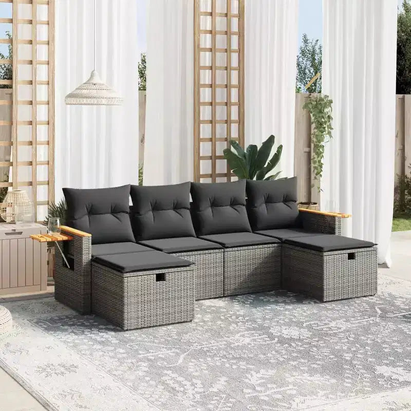 vidaXL Set divani da giardino in rattan PE Set modulare