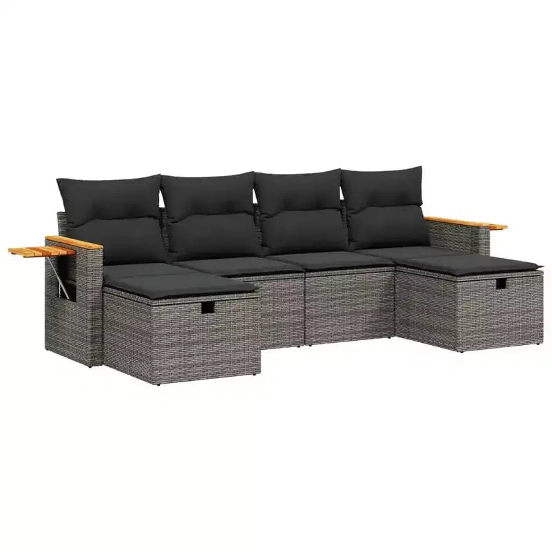 vidaXL Set divani da giardino in rattan PE Set modulare