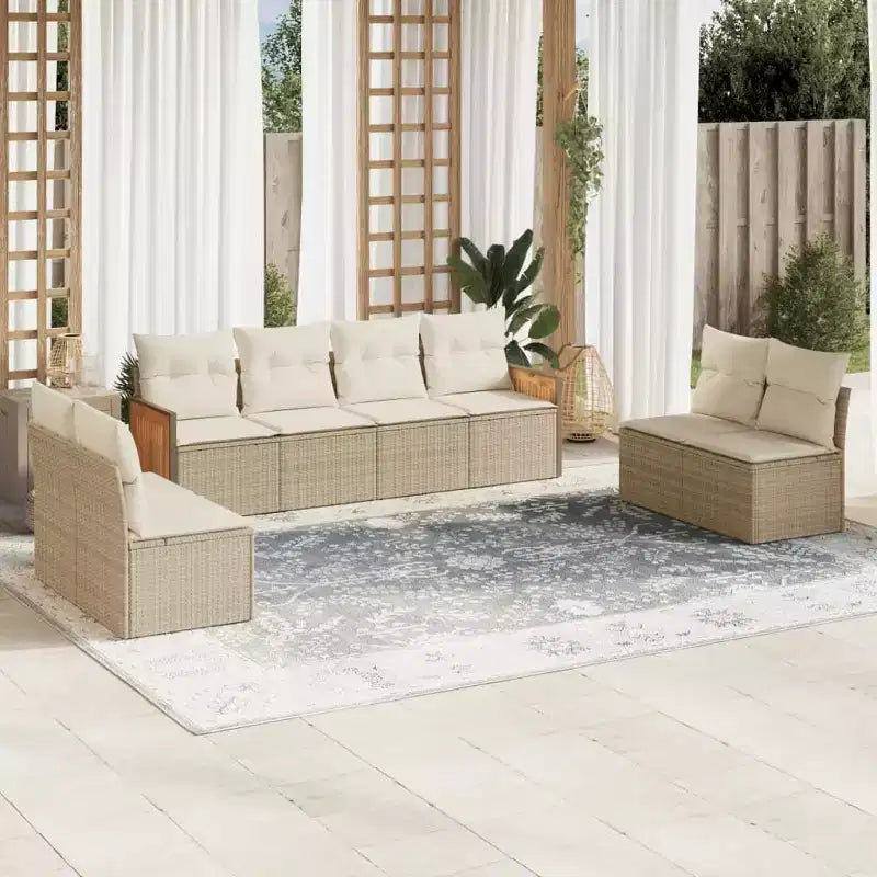 vidaXL Salotto da giardino in rattan PE, acciaio verniciato a polvere Grande