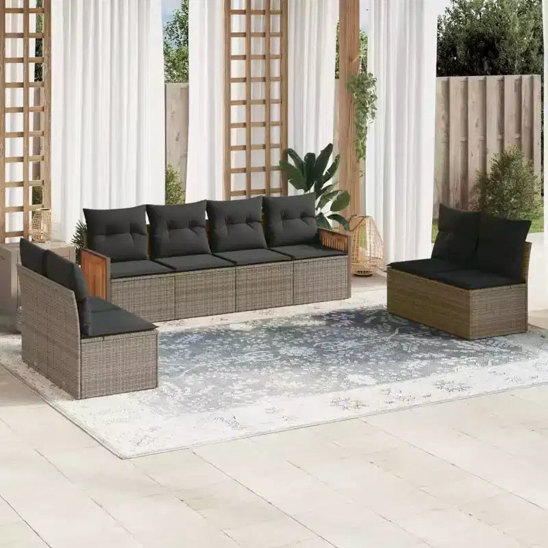 vidaXL Salotto da giardino in rattan PE, acciaio verniciato a polvere Grande