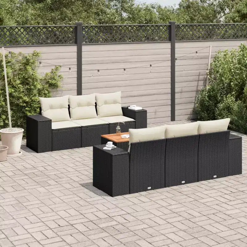 vidaXL Set Divani da Giardino con Cuscini Arredo Esterni in Polirattan