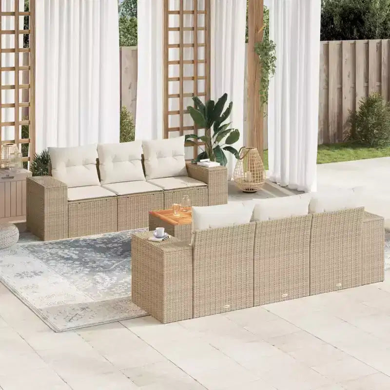 vidaXL Set Divani da Giardino con Cuscini Arredo Esterni in Polirattan