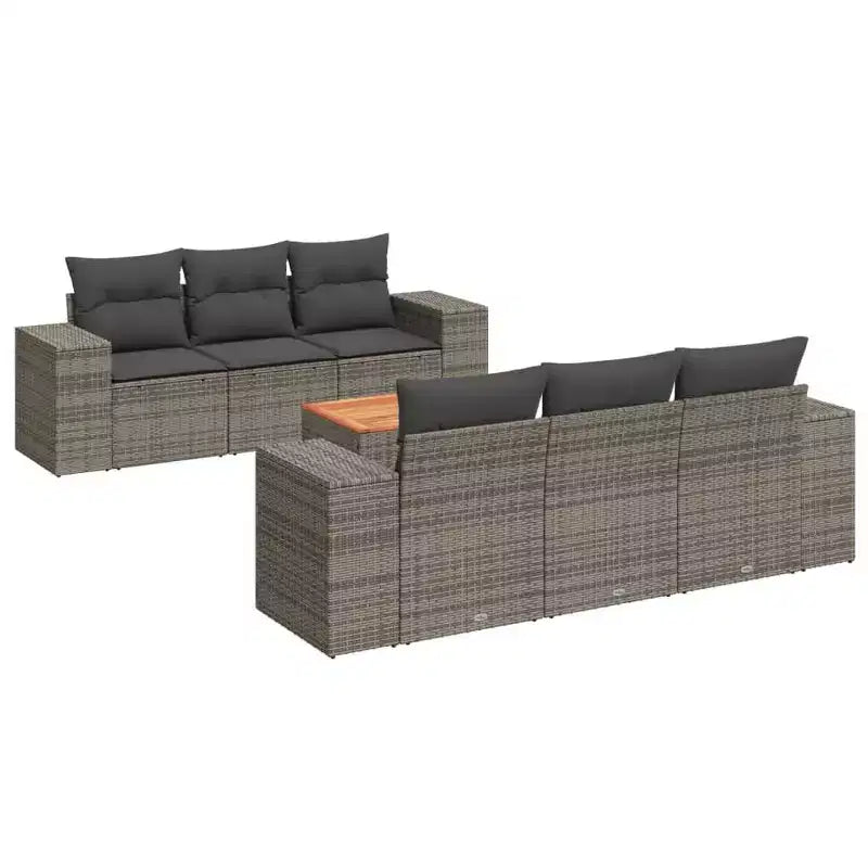 vidaXL Set Divani da Giardino con Cuscini Arredo Esterni in Polirattan