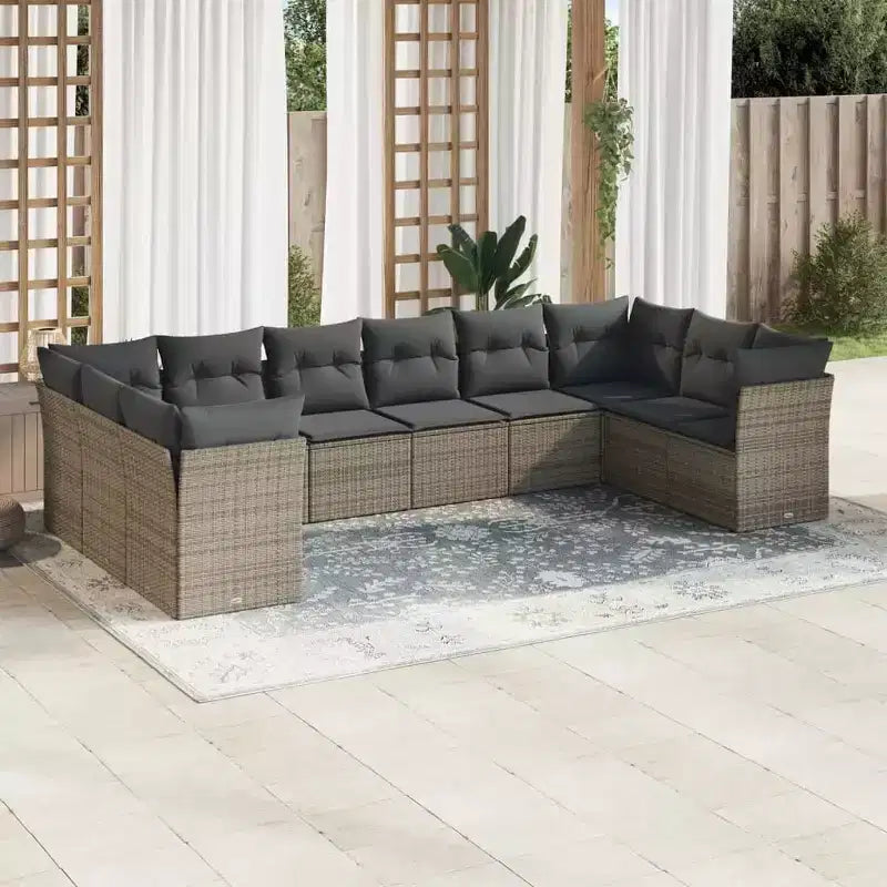 vidaXL Set divano modulare da giardino con cuscini in diversi colori